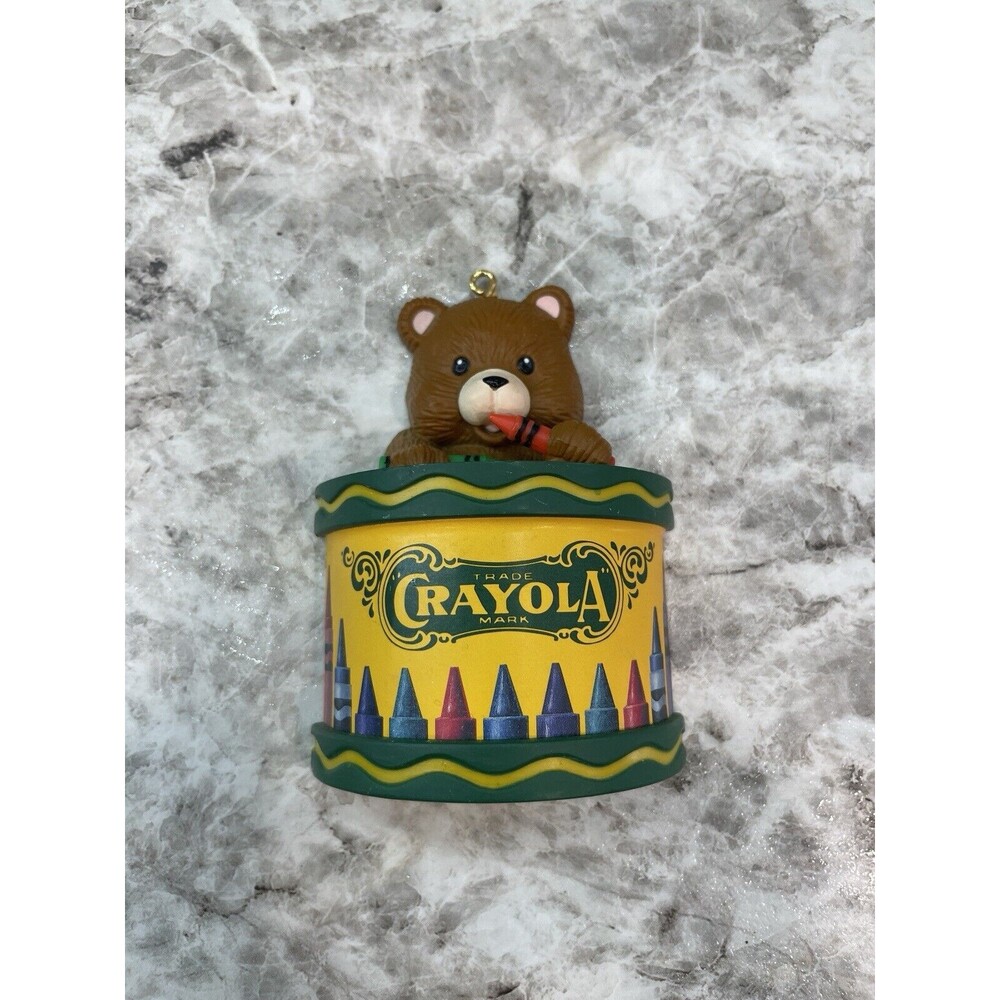 Vintage Binney & Smith Inc. Crayola Teddy Bear Christmas Ornament 1992 Crayons